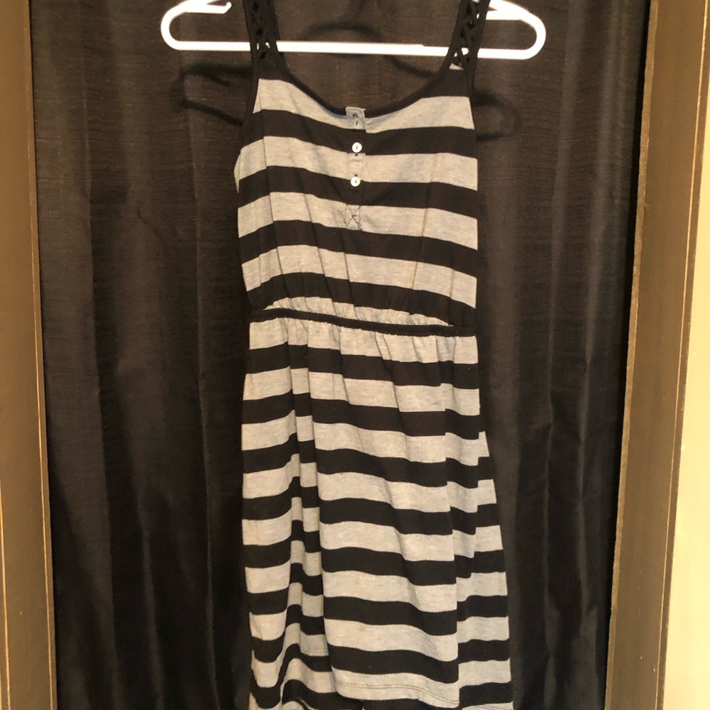 No Boundaries Black and Gray Striped Top